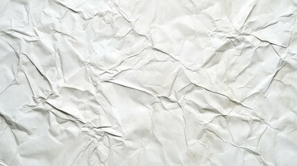 Obraz premium White blank crumpled paper texture background creased old poster texture backdrop surface empty for text