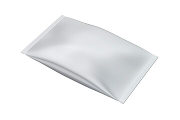 Blank silver foil bag packaging for food on transparent background