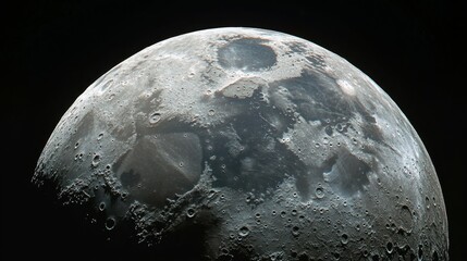 Naklejka premium A close up of the moon with a dark background