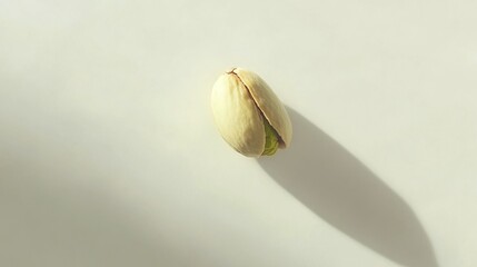 A pistachio nut on a white background