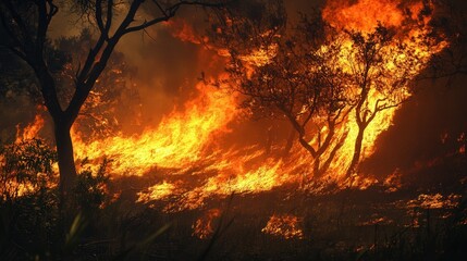 role of fire-resistant trees and shrubs in mitigating forest fires and protecting the forest.