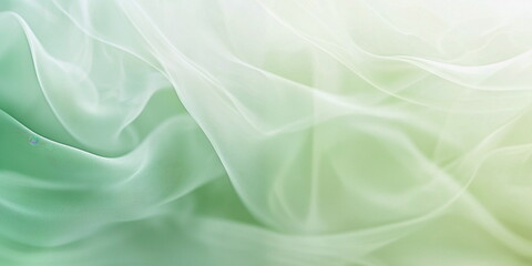 Fototapeta premium Abstract green background. Light gradient, soft folds of weightless fabric