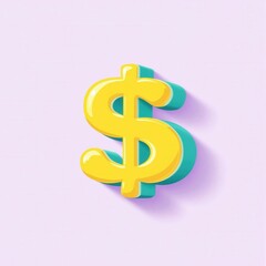 Obraz premium A yellow and blue dollar sign