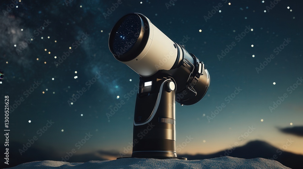 Poster ai-powered telescope with real-time cosmic event alerts, smart celestial mapping, and quantum-enhanc