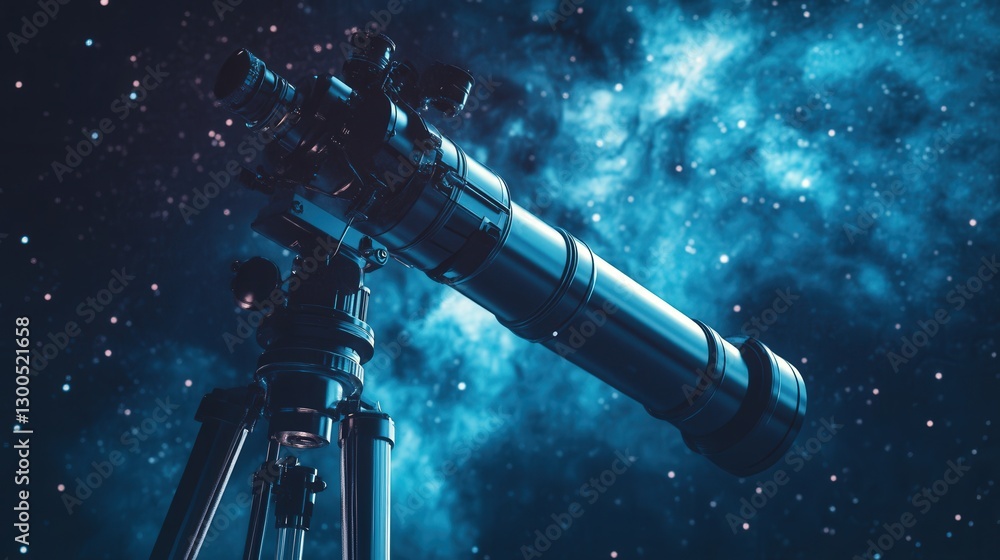Poster ai-powered telescope with real-time cosmic event alerts, smart celestial mapping, and quantum-enhanc