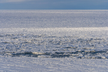 Drift ice in Hokkaido Japan