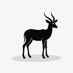 A cute deer animal silhouette on white background vector.