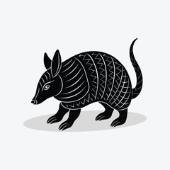 A cartoon rat animal silhouette on white background vector.