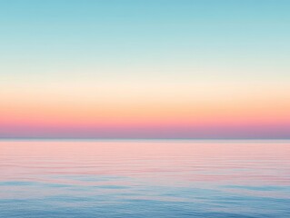 Obraz premium Soft Ocean Horizon at Sunset with Gentle Pastel Colors in Sky