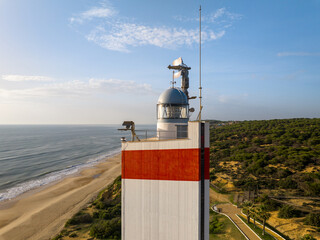 Faro de La Higuera o Matalascañas, situado en el municipio español en Almonte, provincia de...
