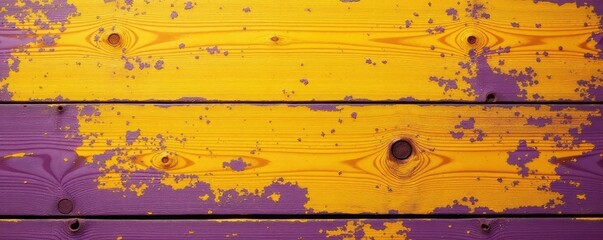 Diffuse yellow stains with purple undertones on wood, rustic look, wood stain