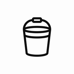 Bucket container garden icon vector sign