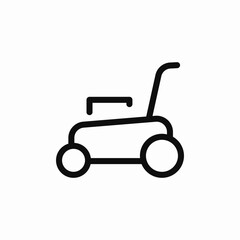 Lawn mower garden icon vector sign