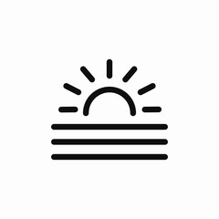 Sunrise morning nature icon vector sign