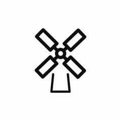 Windmill energy renewable icon vector sign