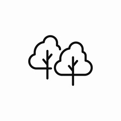 Forest trees nature icon vector sign