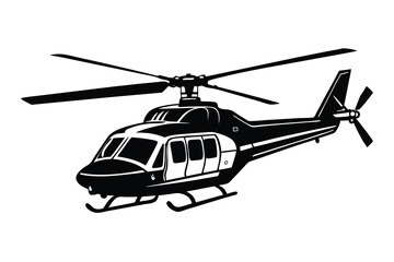 Fototapeta premium helicopter silhouette in black isolated on white background