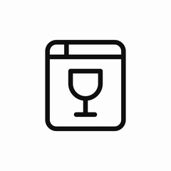 Wine glass drink icon vector sign