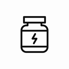 Energy power bottle protein icon vector sign