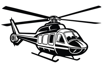 helicopter silhouette in black isolated on white background