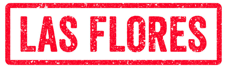 Las Flores Stamp Transparent Seal, Red Grunge Las Flores Word Rubber Stamp Seal