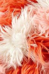 Delicate texture background featuring soft coral and fluffy white feathers