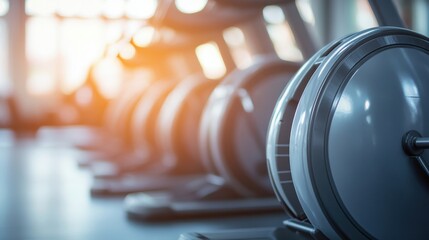 Workout Equipment in Motion Blur with Natural Light
