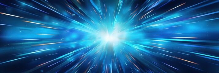 Abstract blue light streaks. Data streams and digital technology concept