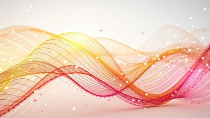 A vibrant, abstract depiction of digital waves, with glowing, colorful lines and particles flowing in a rhythmic pattern