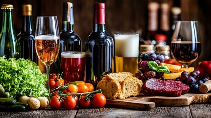 Delicious Food and Drink: A Gourmet Still Life