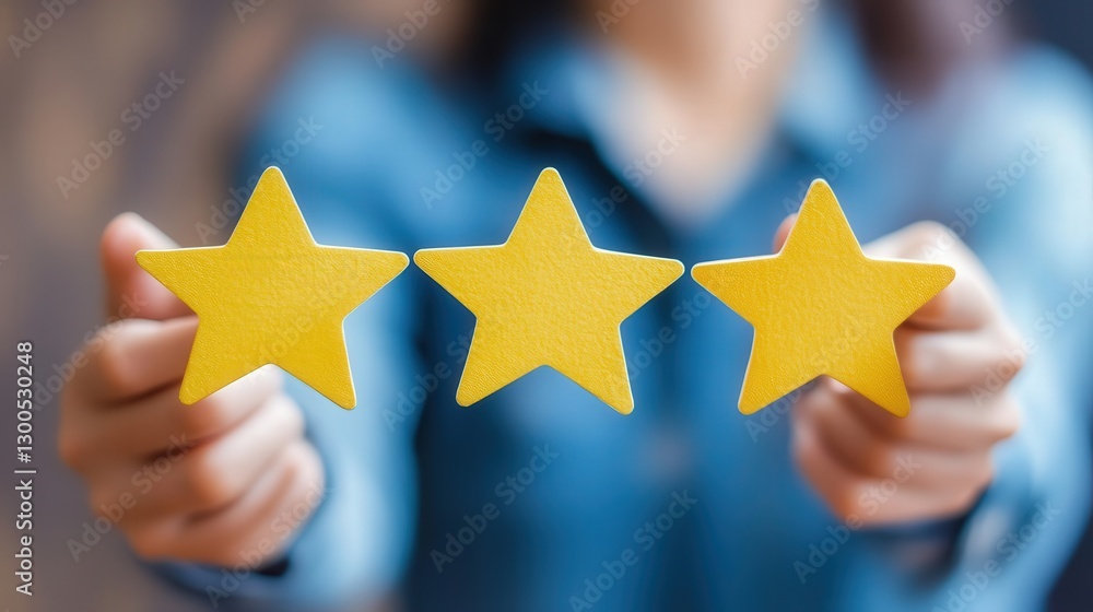 Poster online rating tool where clients rate their satisfaction with a five-star system and provide valuabl