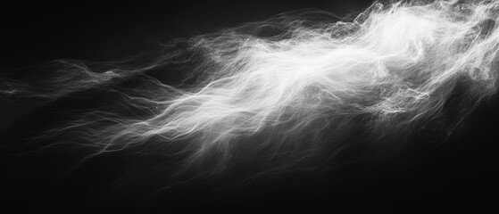 Naklejka premium Ethereal White Smoke Against a Dark Background in Abstract Design