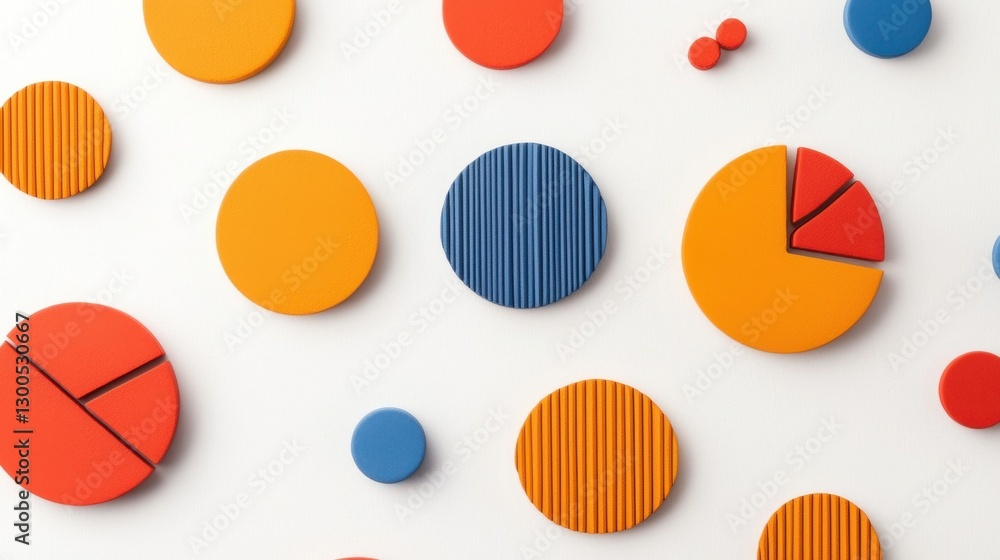 Poster blank infographics concept. elegant minimal geometric abstract design with colorful circular shapes