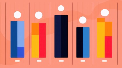 Fototapeta premium Blank infographics concept. Elegant Geometric Shapes in Vibrant Color Blocks for Corporate Branding and Infographic Designs
