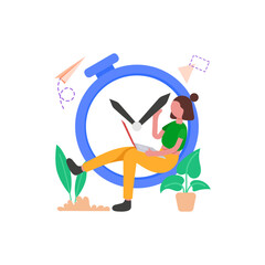Fototapeta premium Time Management Vector Illustration