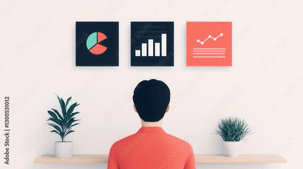 Poster blank infographics concept. minimal corporate infographic with empty sections for data visualization