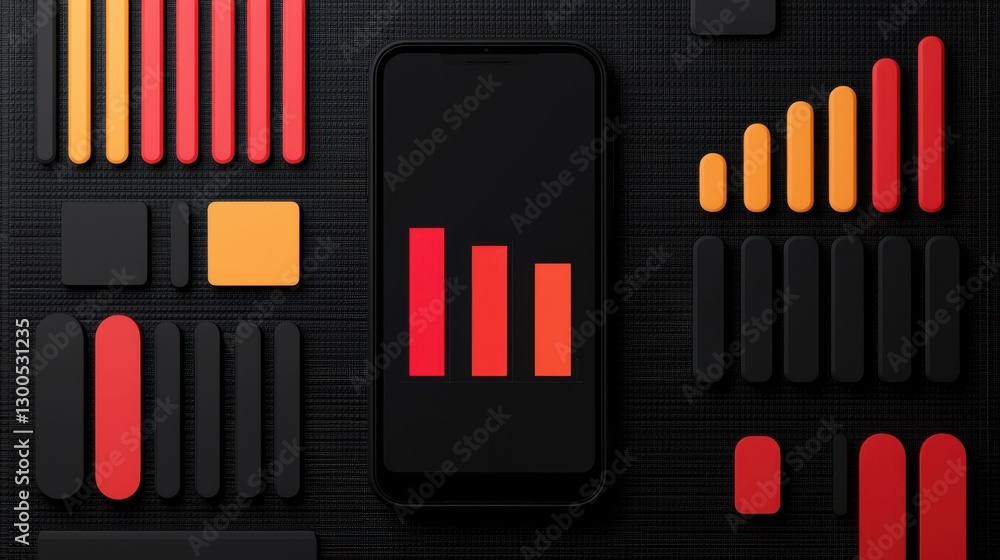 Poster blank infographics concept. minimalist dark mode blank infographic tech inspired layout with geometr