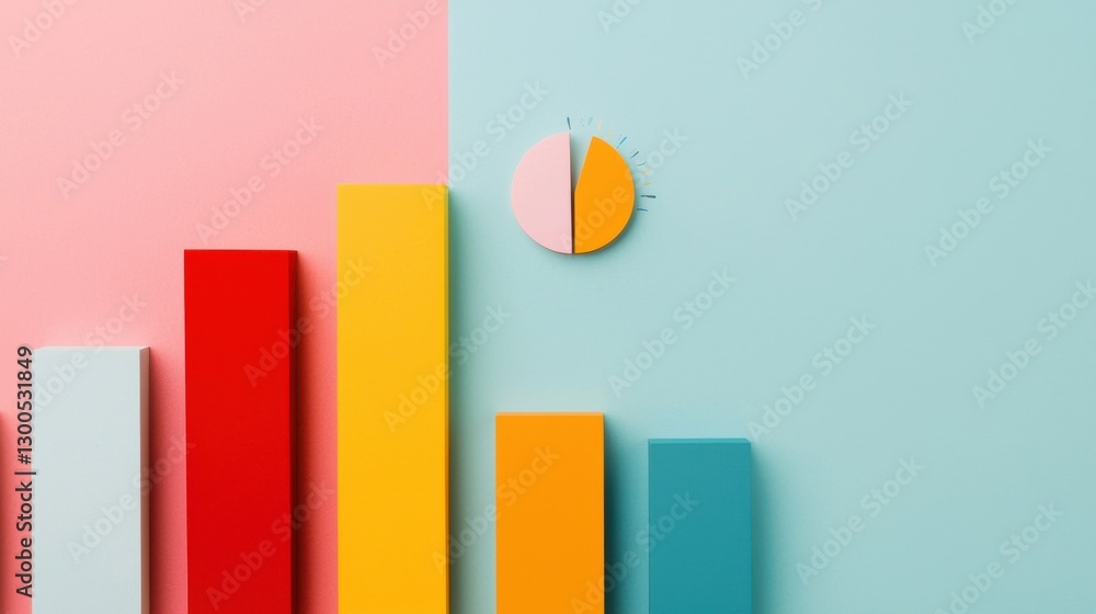 Poster blank infographics concept. structured blank geometric infographic with colorful abstract shapes and