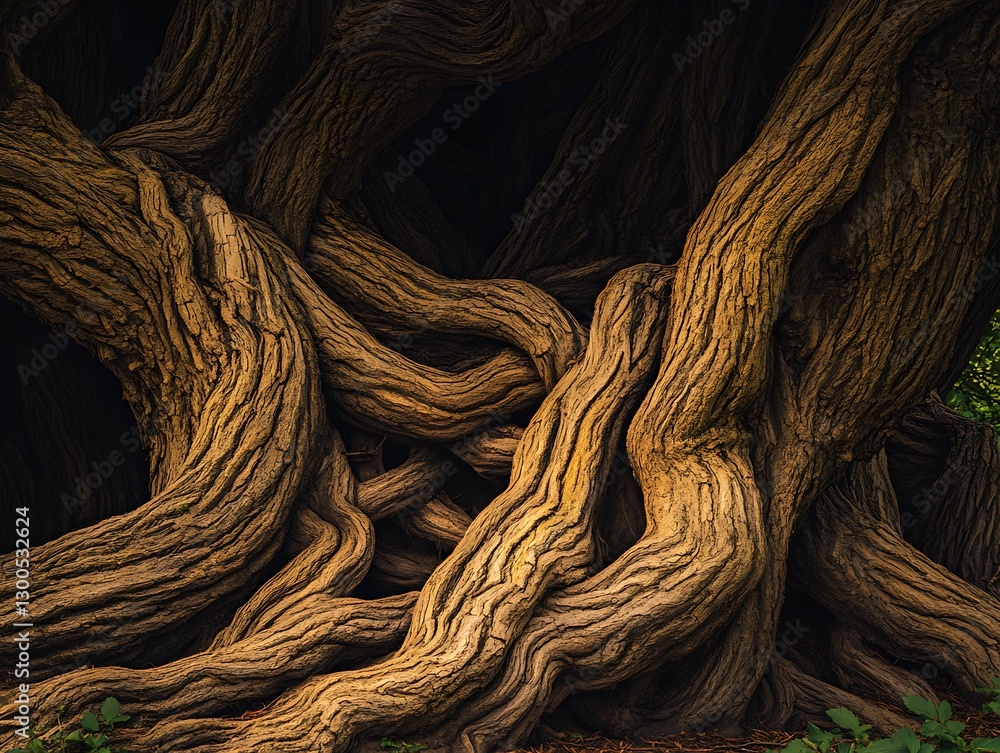 Poster intricate network of ancient tree roots create a captivating visual