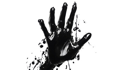 hand print paint isolated on white background