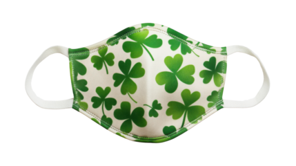 St patrick day face mask isolated on white background