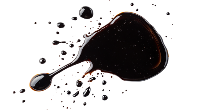 Black paint spilled isolated on white background