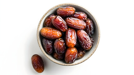 Sweet dates in a bowl. A healthy snack.