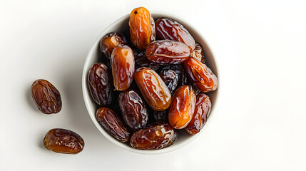 Sweet dates in a bowl. A healthy and delicious snack.