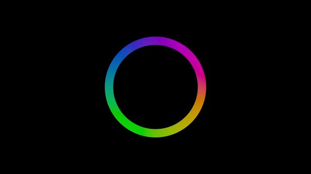 Mixed color digital loading circle animation. 4 gradient color loading circle. Animation of digital refresh icon