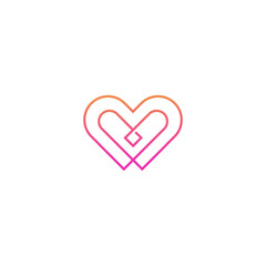 minimalist love heart icon symbol logo