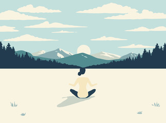 Peaceful Yoga Practice in Nature