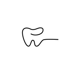 Minimalist dental linear logo design