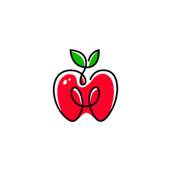 Apple Fruit Logo Design Concept Vector. Apple fruit logo design inspiration
