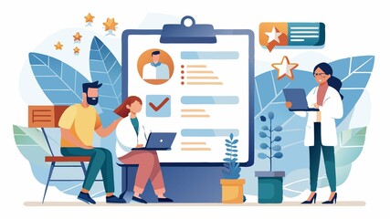 Fototapeta premium Research centers thoroughly, reviewing online ratings, patient testimonials, and accreditation details before making a decision.